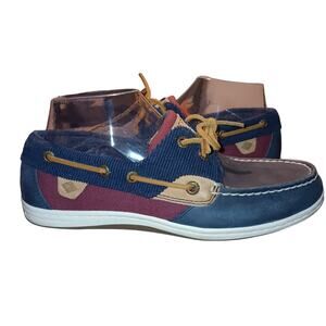 Sperry Koifish Navy / Burgundy/ Leather Boat Shoes/ Woman's